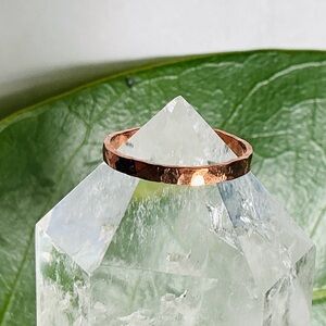 Raw Copper Ring Size 5.5 Band Jewelry Minimal Hammered Solid Handcrafted USA